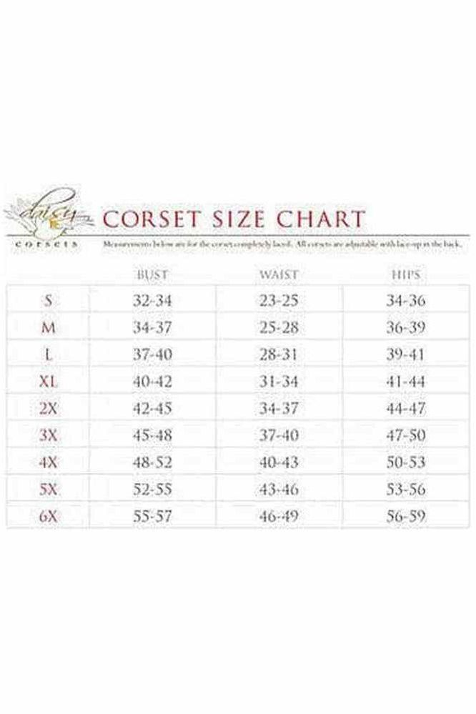 Top Drawer Black Satin Underbust Steel Boned Corset