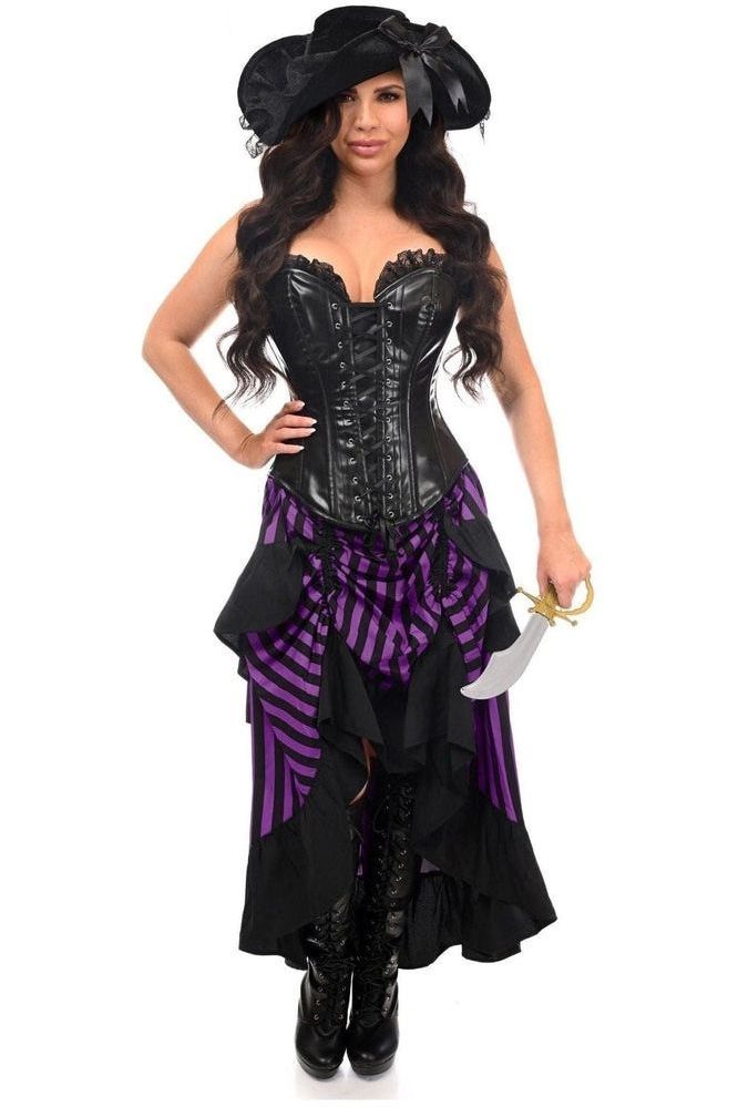 Top Drawer Black/Purple Striped Premium Corset Costume