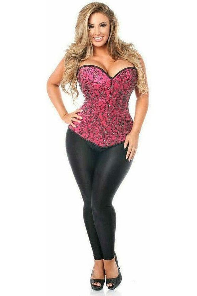 Top Drawer Elegant Fuchsia Embroidered Steel Boned Corset