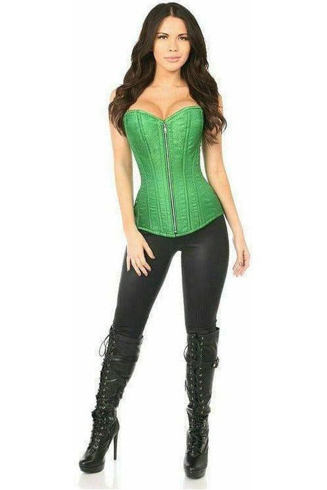 Top Drawer Emerald Green Brocade Steel Boned Corset