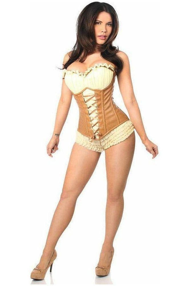 Top Drawer Faux Leather Steel Boned Ren Faire Corset