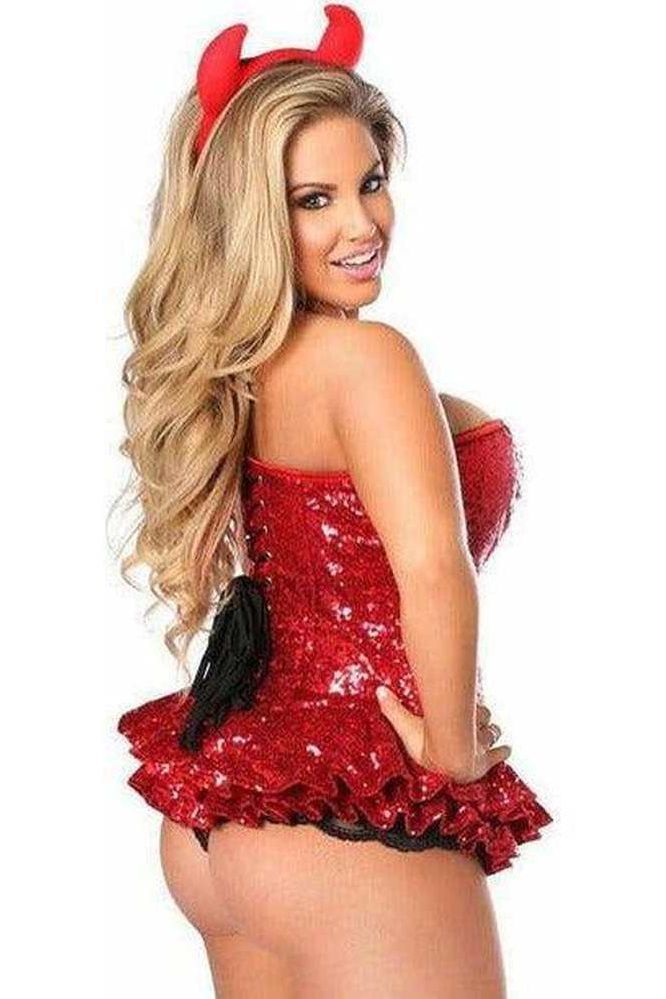 Top Drawer Premium Sequin Devil Corset Dress Costume