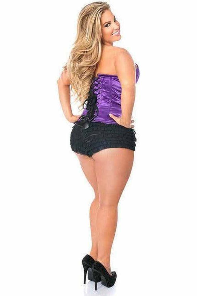 Top Drawer Purple Satin Steel Boned Corset