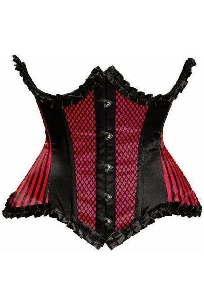 Top Drawer Red Burlesque Underwire Curvy Cut Waist Cincher Corset