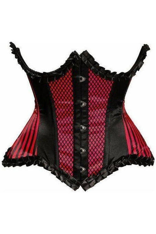 Top Drawer Red Burlesque Underwire Curvy Cut Waist Cincher Corset