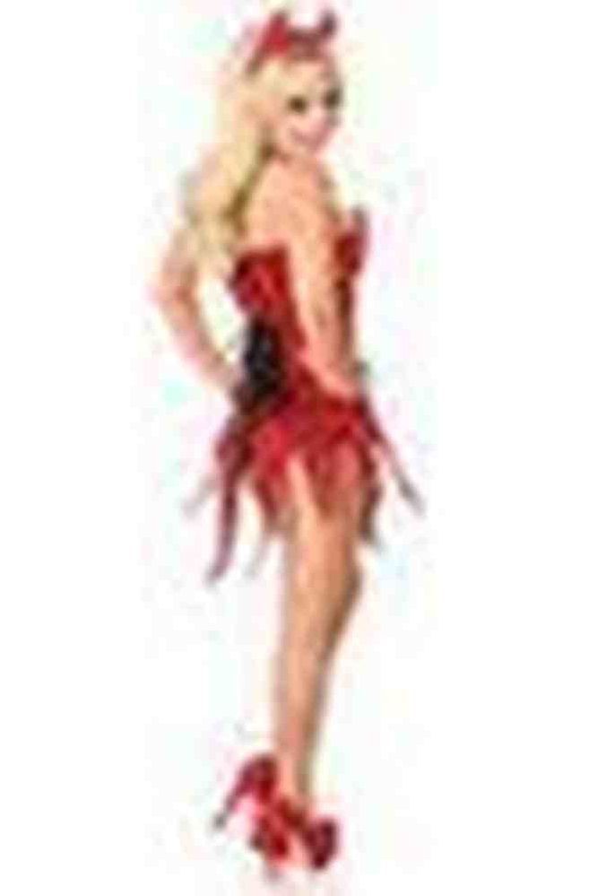 Top Drawer Red Sequin Devil Corset Dress Costume