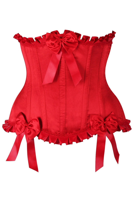 Top Drawer Red Steel Boned Burlesque Underbust Corset Waist Cincher