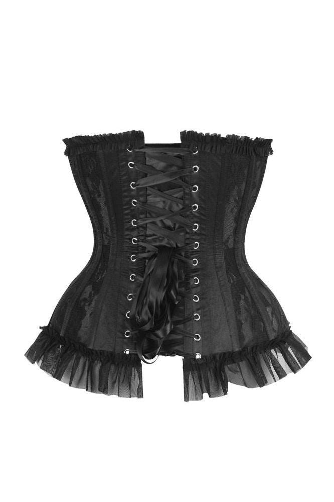 Top Drawer Steel Boned Black Lace Underwire Burlesque Underbust Corset Cincher