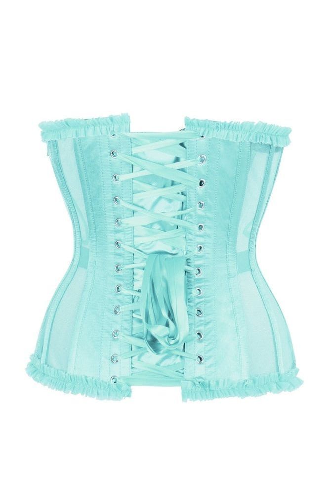 Top Drawer Steel Boned Mint Green Mesh Underwire Burlesque Underbust Corset Cincher
