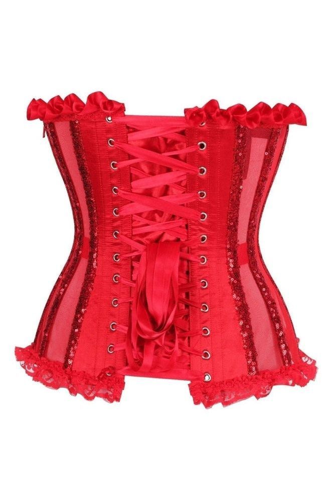Top Drawer Steel Boned Red Sequin Underwire Bustier Corset
