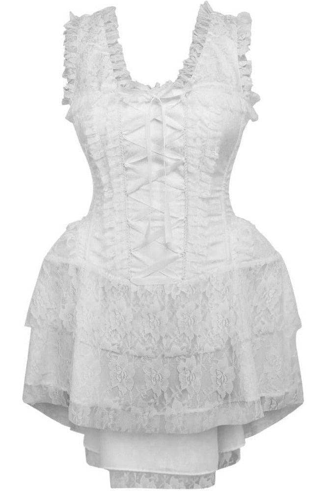 Top Drawer Steel Boned White Lace Victorian Corset Dress