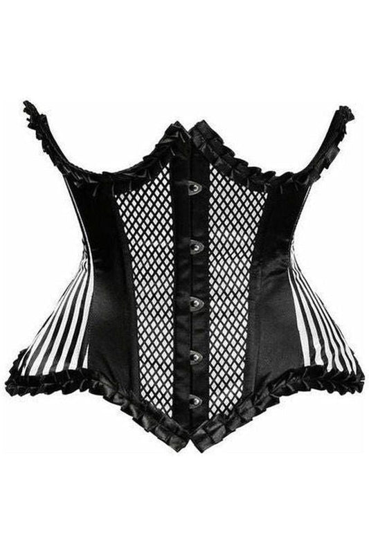 Top Drawer White Burlesque Underwire Curvy Cut Waist Cincher Corset