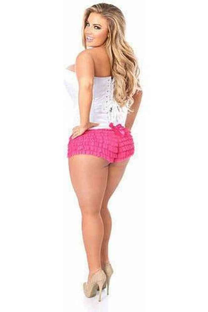 Top Drawer White Satin Steel Boned Corset