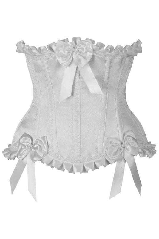 Top Drawer White Steel Boned Burlesque Underbust Corset Waist Cincher