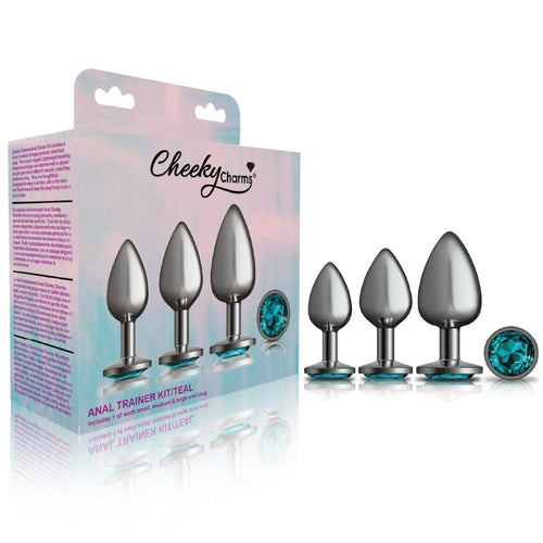 CHEEKY CHARMS METAL PLUG KIT GUNMETAL ROUND TEAL - VBCC9150