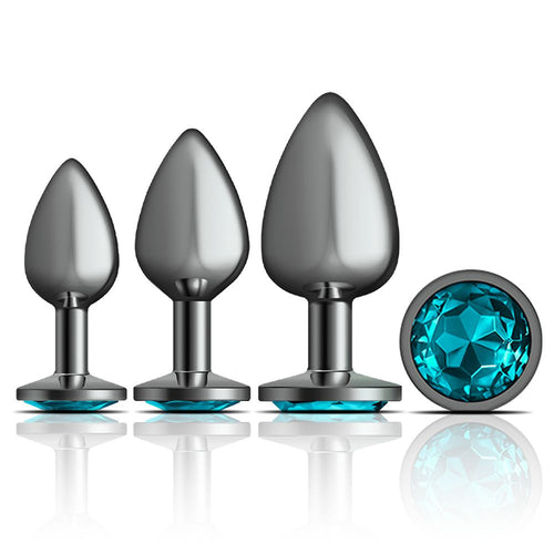 CHEEKY CHARMS METAL PLUG KIT GUNMETAL ROUND TEAL - VBCC9150