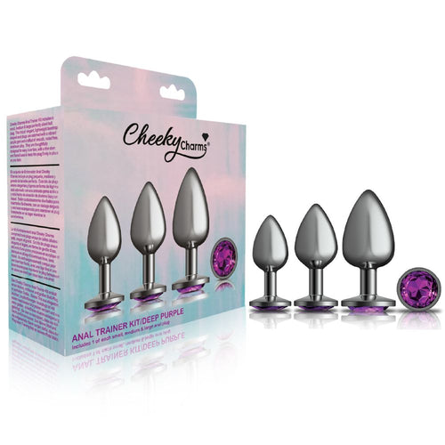 CHEEKY CHARMS METAL PLUG KIT GUNMETAL ROUND DEEP PURPLE - VBCC9151