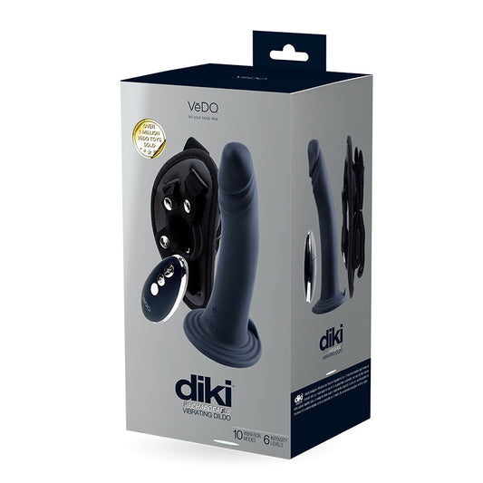 VEDO DIKI RECHARGEABLE VIBRATING DILDO WITH HARNESS-Pinkfoxxx