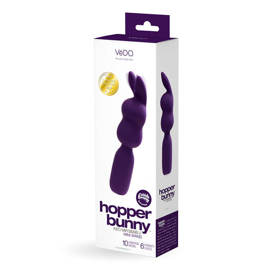VEDO HOPPER BUNNY RECHARGEABLE SILICONE MINI WAND VIBRATOR-Pinkfoxxx