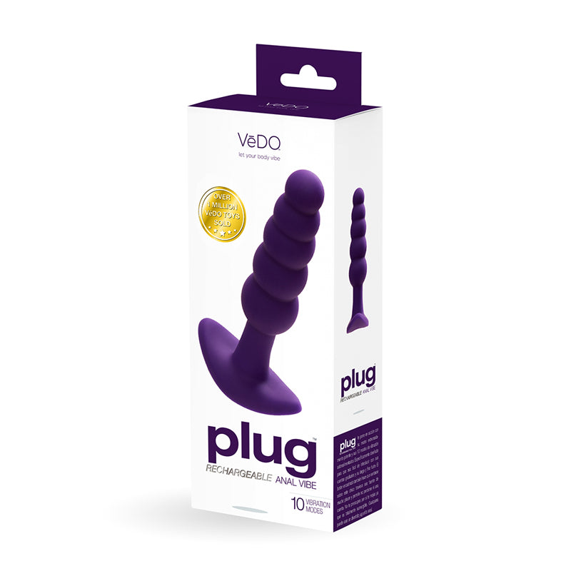 VEDO PLUG RECHARGEABLE SILICONE VIBRATING ANAL PLUG-Pinkfoxxx