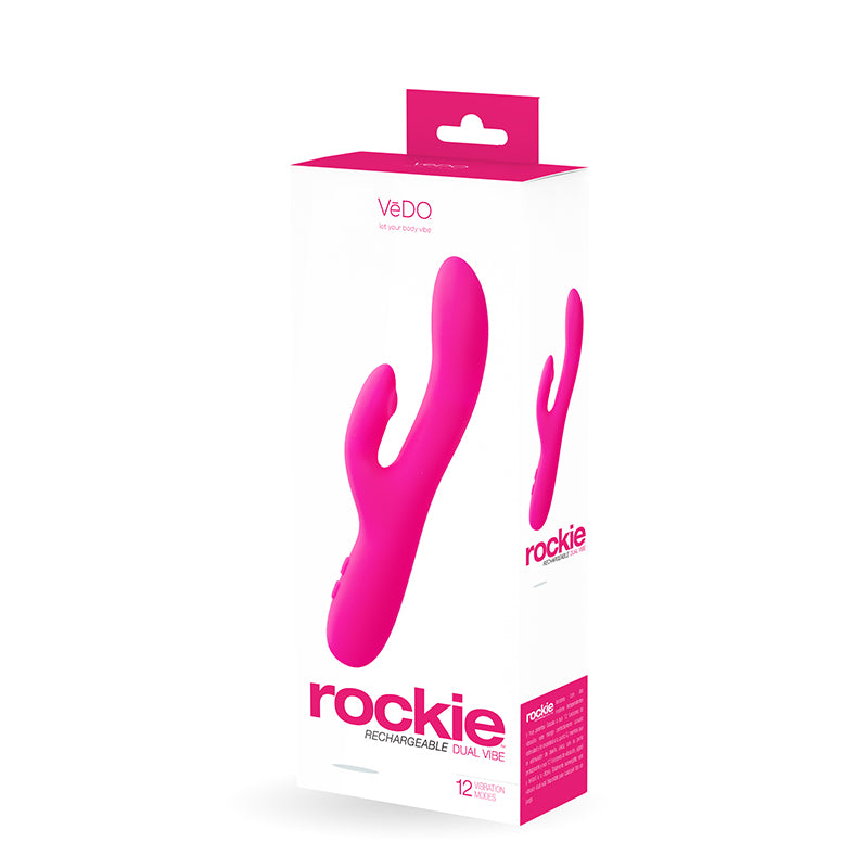 VEDO ROCKIE RECHARGEABLE DUAL VIBE-Pinkfoxxx