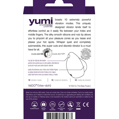 VEDO YUMI RECHARGEABLE VIBE DEEP PURPLE - VIF0513