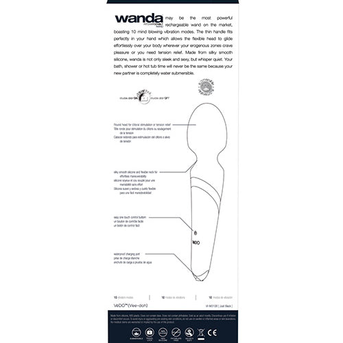 VEDO WANDA RECHARGEABLE WAND VIBE JUST BLACK - VIW0108