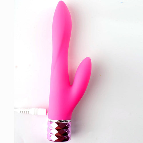 VICTORIA RECHARGEABLE SILICONE DUAL VIBE NEON PINK - MT1606P1