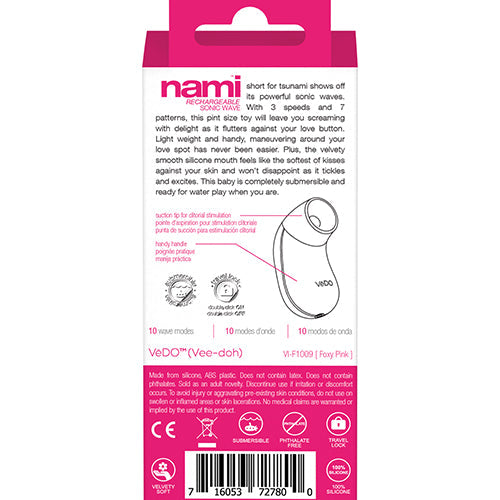 VEDO NAMI SONIC VIBE FOXY PINK RECHARGEABLE - VIF1009