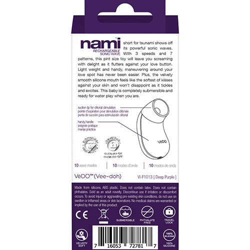 VEDO NAMI SONIC VIBE PURPLE RECHARGEABLE - VIF1013