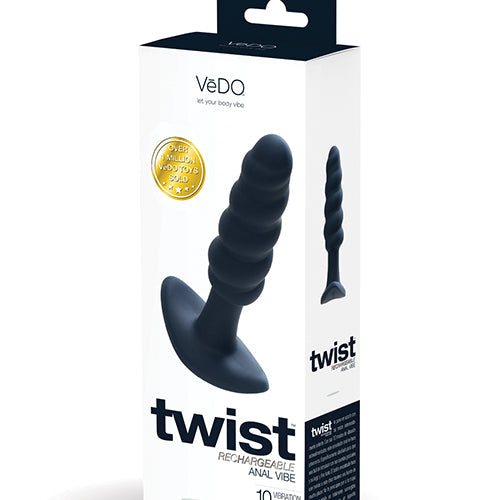 VEDO TWIST RECHARGEABLE ANAL PLUG BLACK PEARL - VIP2208