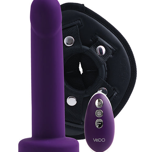 VEDO STRAPPED RECHARGEABLE STRAP ON DEEP PURPLE - VIS0713