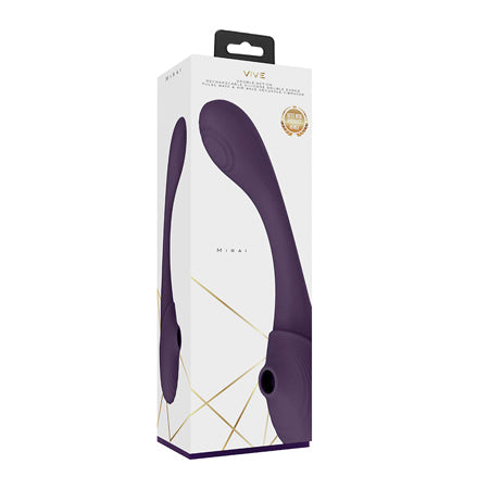 VIVE MIRAI RECHARGEABLE DOUBLE ENDED PULSE WAVE & AIR WAVE BENDABLE SILICONE VIBRATOR-Pinkfoxxx