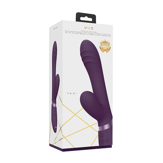 VIVE TANI Rechargeable Finger Motion With Pulse-Wave & Vibrating Silicone Dual Stimulator-Pinkfoxxx
