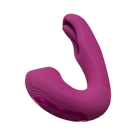 VIVE Yuna Rechargeable Dual Motor Airwave Vibrator with Innovative G-Spot Flapping Stimulator-Pinkfoxxx