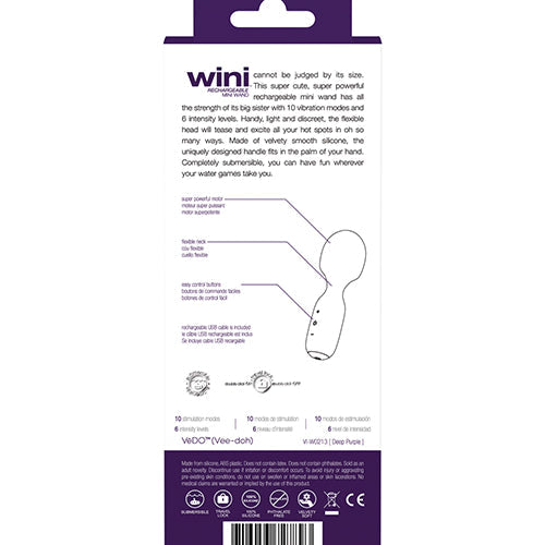 VEDO WINI RECHARGEABLE MINI WAND DEEP PURPLE - VIW0213