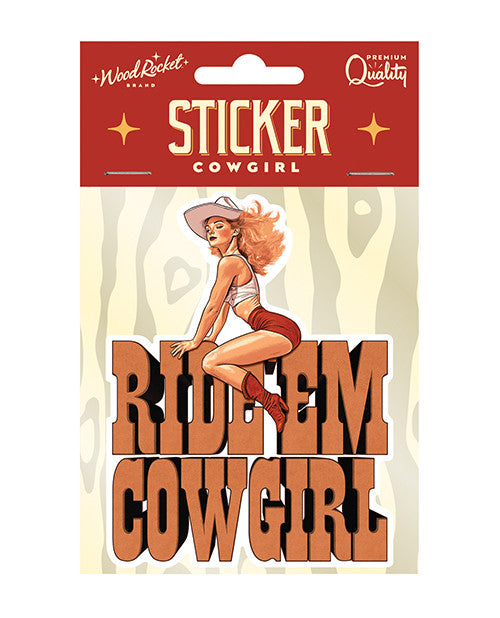 RIDE EM COWGIRL STICKER (NET) - WRSTK001