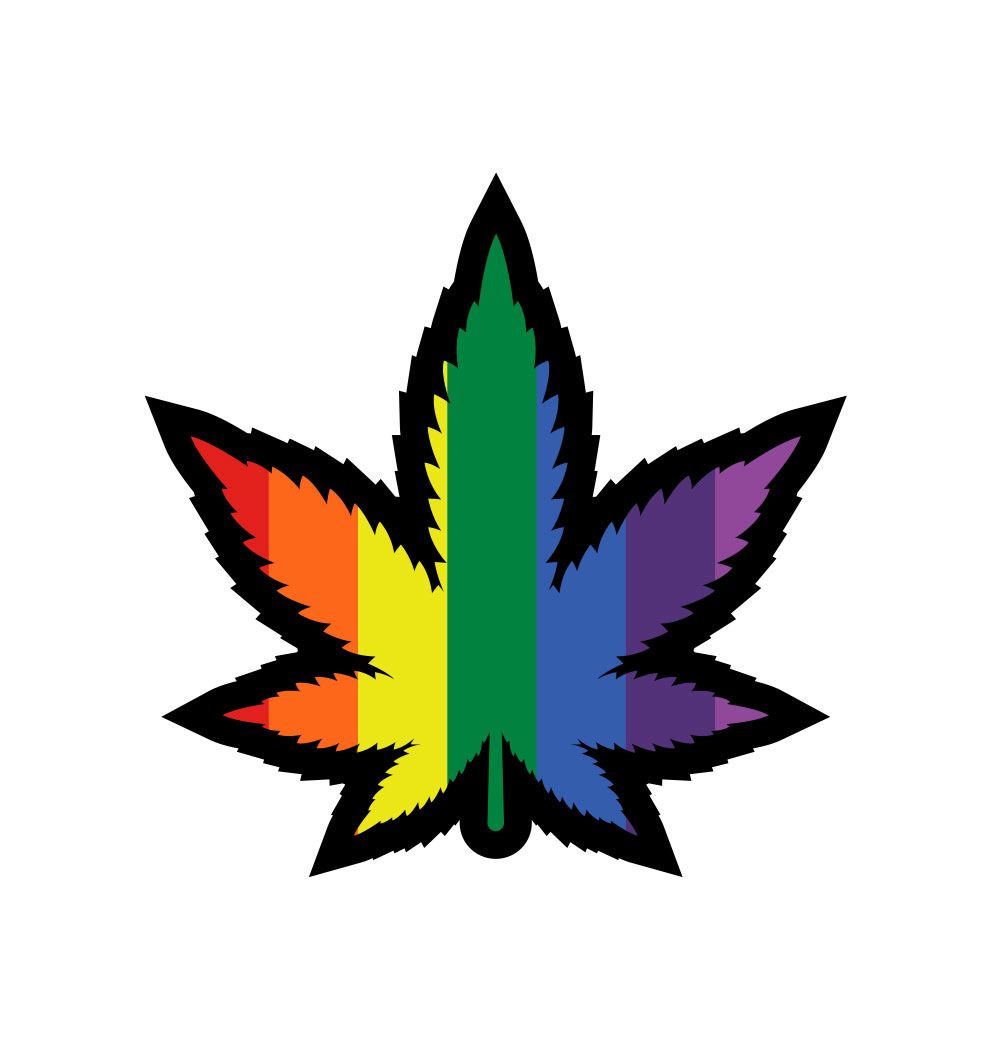 RAINBOW MARIJUANA LEAF PIN (NET) - WREPW004