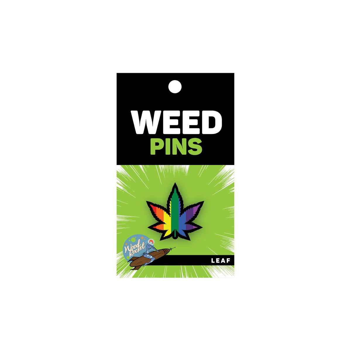 RAINBOW MARIJUANA LEAF PIN (NET) - WREPW004