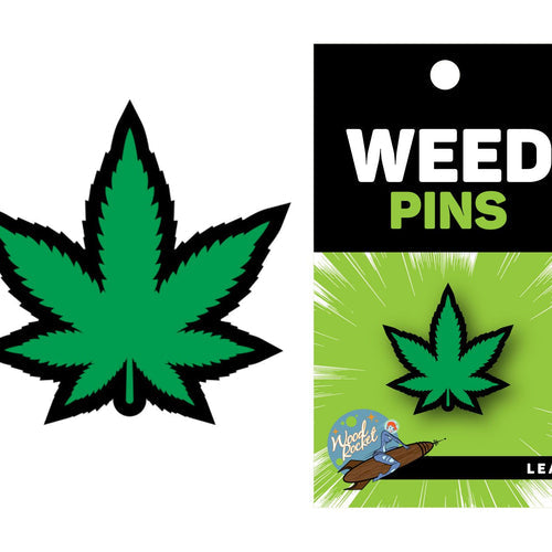 GREEN MARIJUANA LEAF PIN (NET) - WREPW005