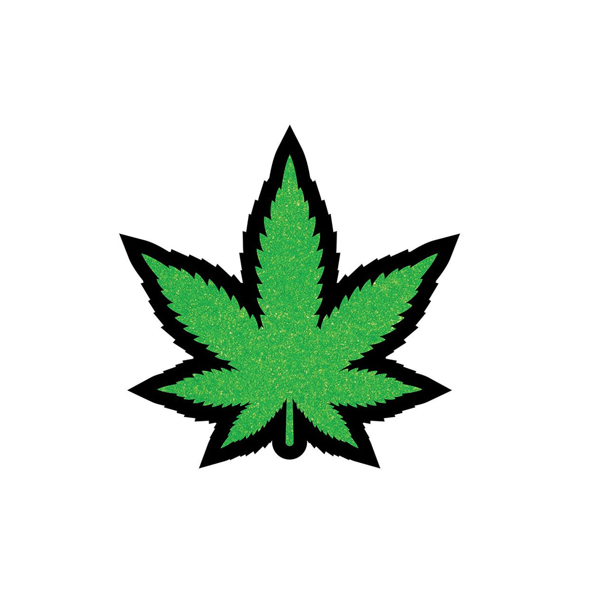 GREEN GLITTER LEAF PIN (NET) - WREPW016