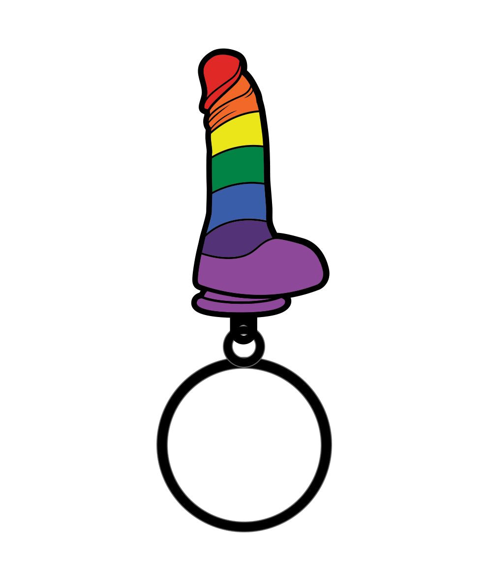 RAINBOW DILDO KEYCHAIN (NET) - WRKEY009