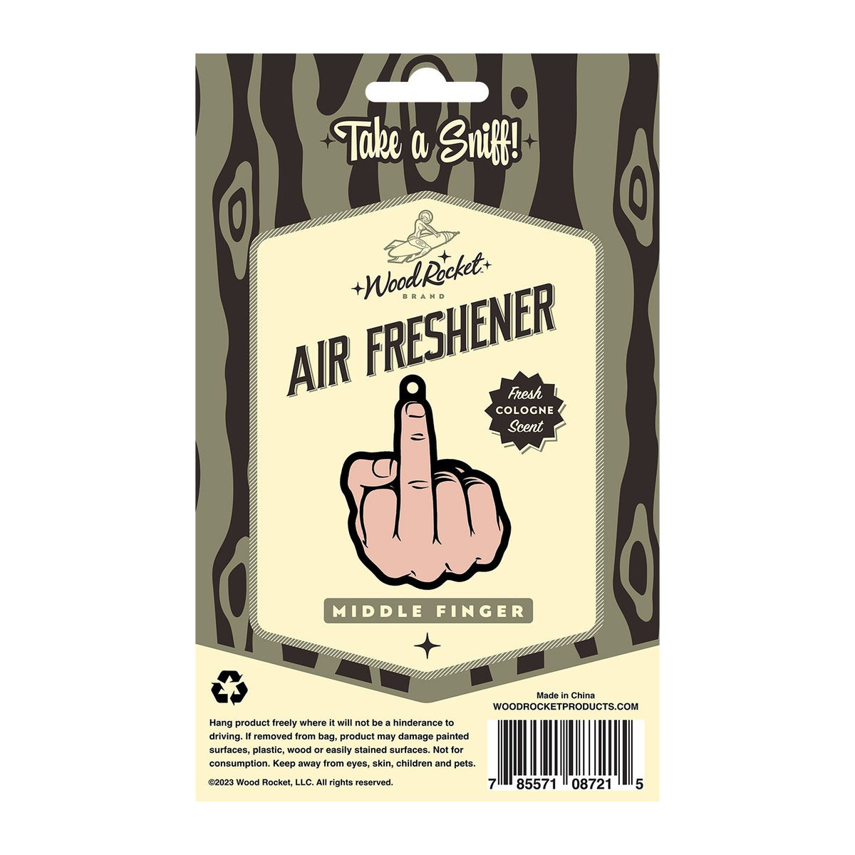 MIDDLE FINGER PEACH AIR FRESHENER (NET) - WRVAF005