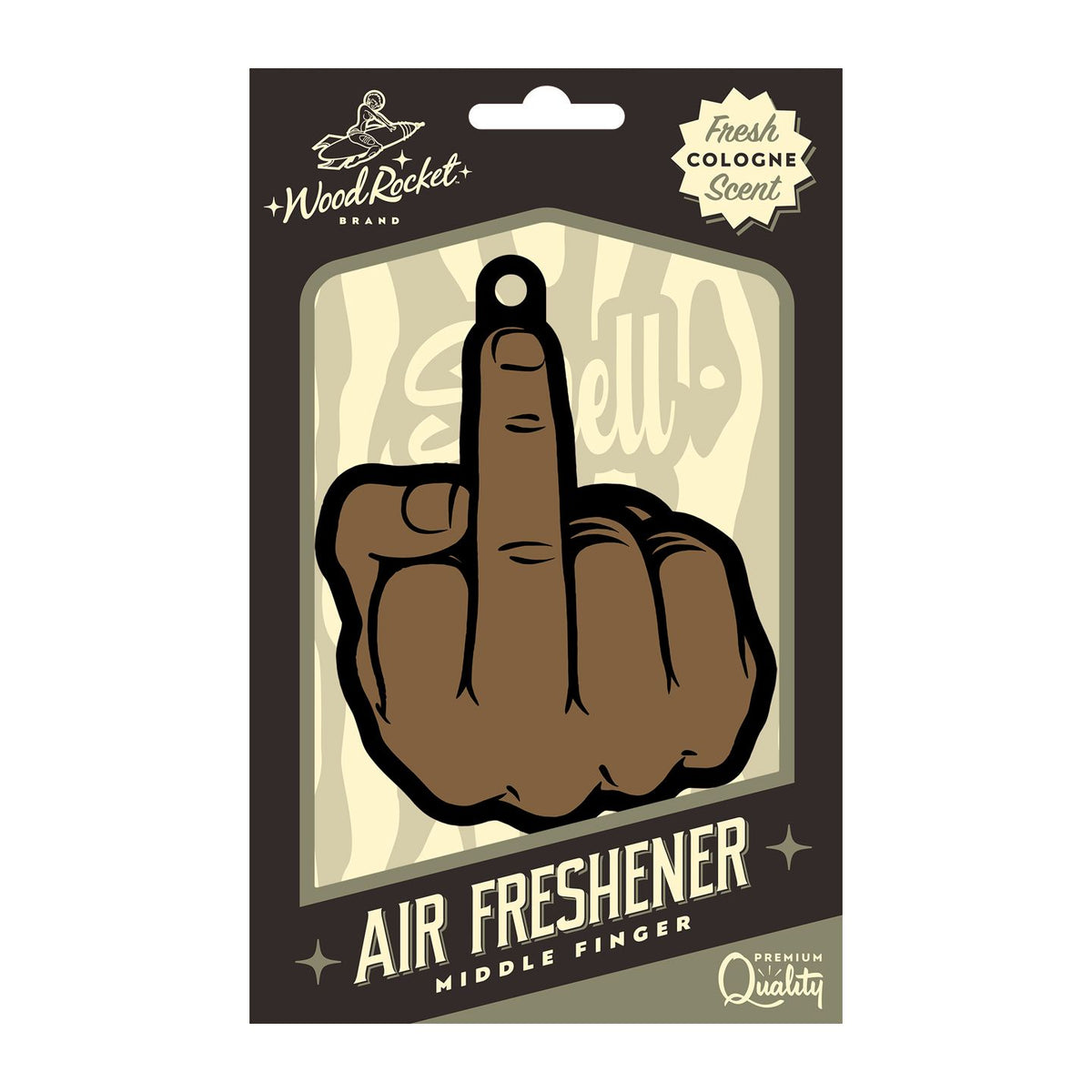 MIDDLE FINGER BROWN AIR FRESHENER (NET) - WRVAF006
