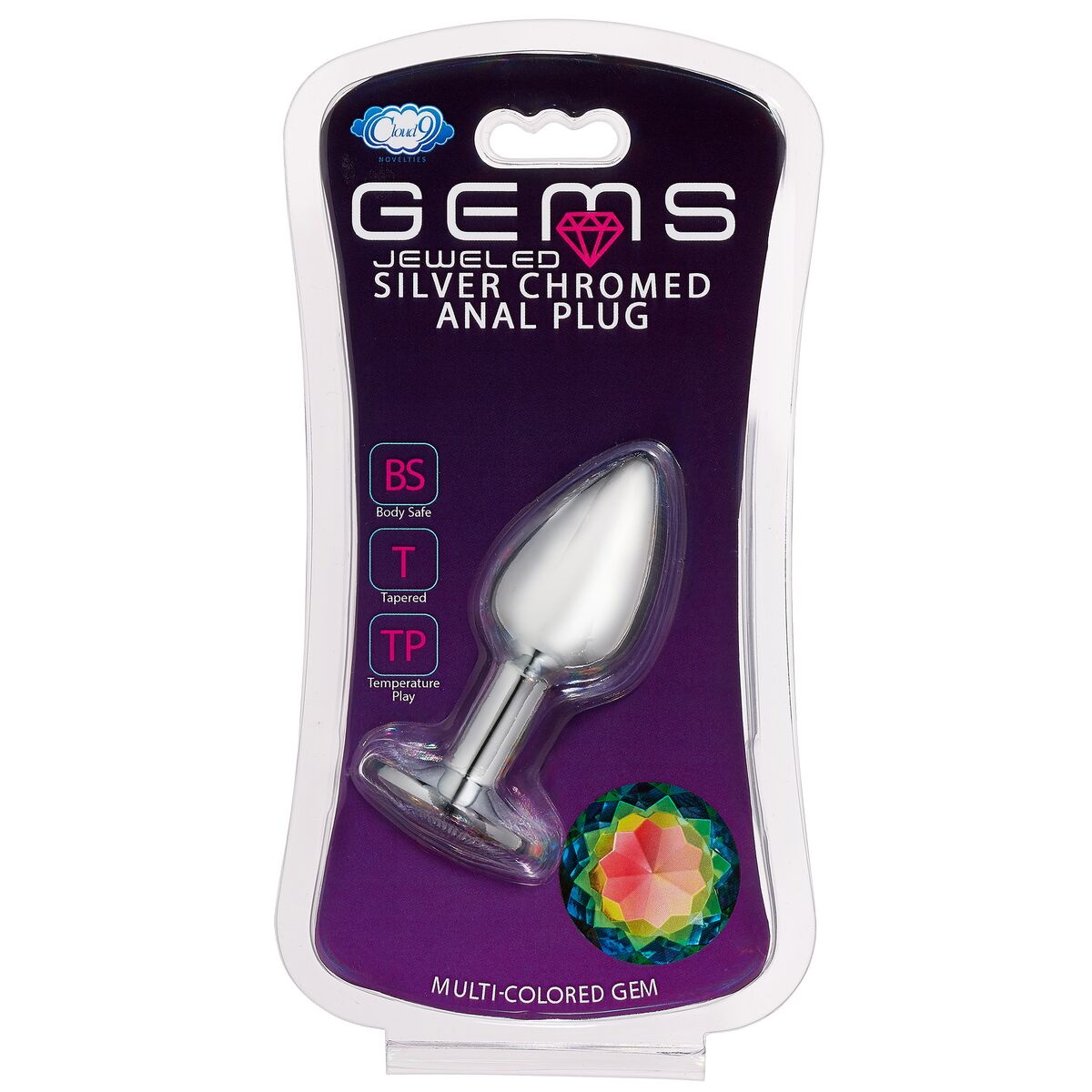 CLOUD 9 GEMS SILVER CHROMED ANAL PLUG SMALL - WTC300