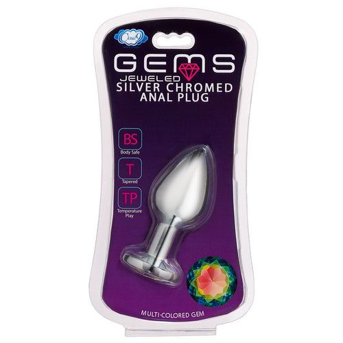 CLOUD 9 GEMS SILVER CHROMED ANAL PLUG MEDIUM - WTC301