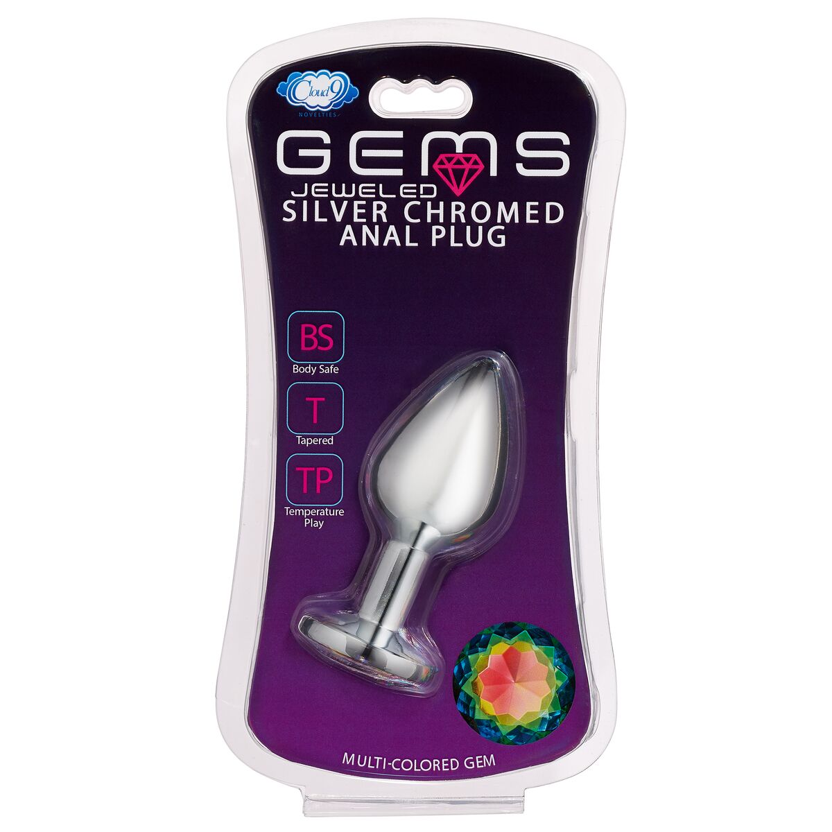 CLOUD 9 GEMS SILVER CHROMED ANAL PLUG MEDIUM - WTC301