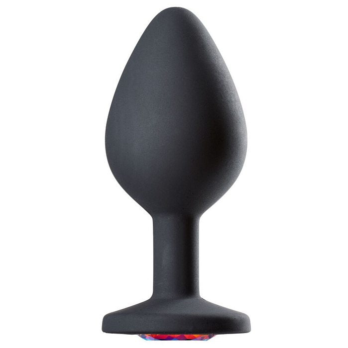 CLOUD 9 GEMS BLACK SILICONE ANAL PLUG MEDIUM - WTC304