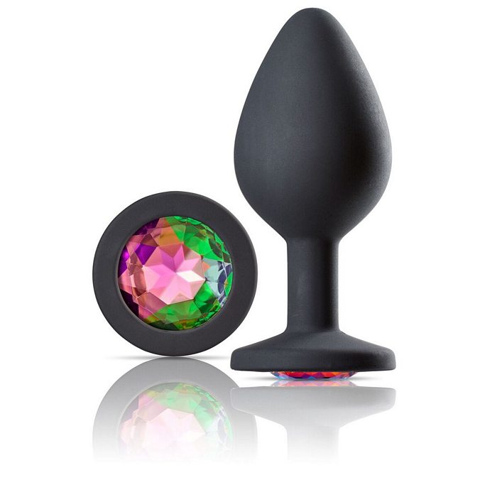 CLOUD 9 GEMS BLACK SILICONE ANAL PLUG MEDIUM - WTC304