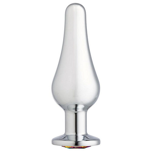 CLOUD 9 GEMS SILVER CHROMED TALL ANAL PLUG SMALL - WTC306